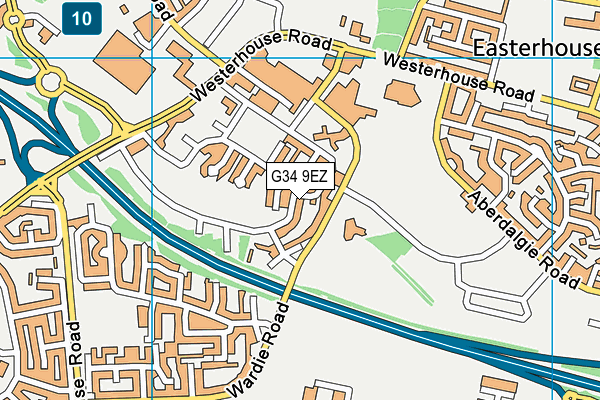 G34 9EZ map - OS VectorMap District (Ordnance Survey)