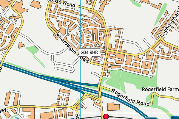 G34 9HR map - OS VectorMap District (Ordnance Survey)