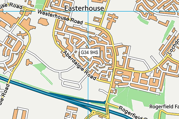G34 9HS map - OS VectorMap District (Ordnance Survey)