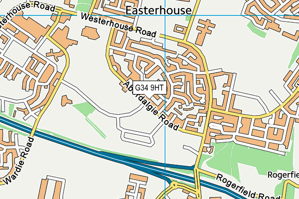 G34 9HT map - OS VectorMap District (Ordnance Survey)