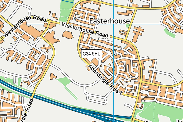 G34 9HU map - OS VectorMap District (Ordnance Survey)
