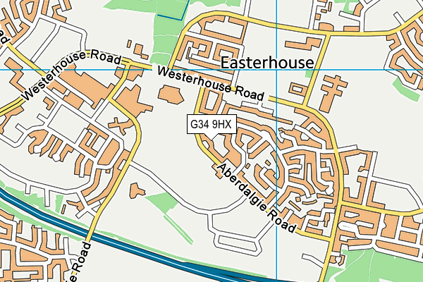 G34 9HX map - OS VectorMap District (Ordnance Survey)