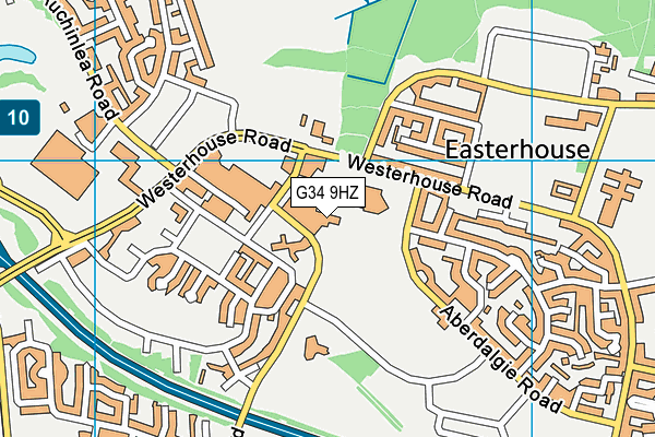 G34 9HZ map - OS VectorMap District (Ordnance Survey)