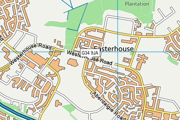 G34 9JA map - OS VectorMap District (Ordnance Survey)