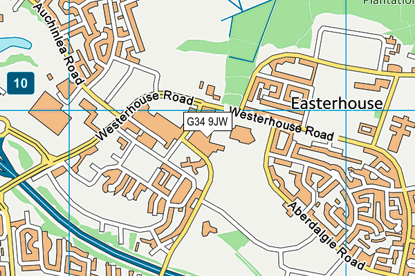 G34 9JW map - OS VectorMap District (Ordnance Survey)