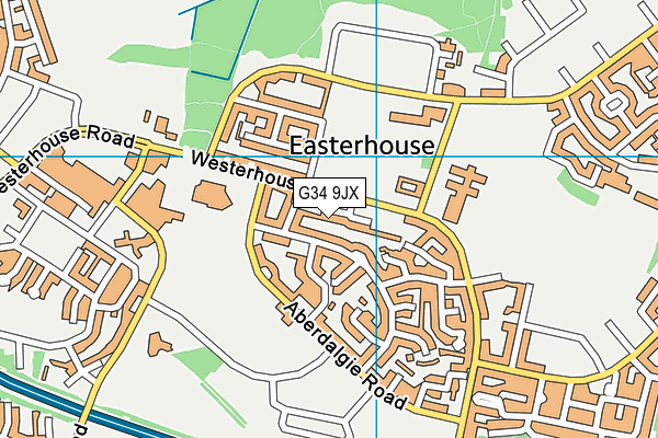 G34 9JX map - OS VectorMap District (Ordnance Survey)