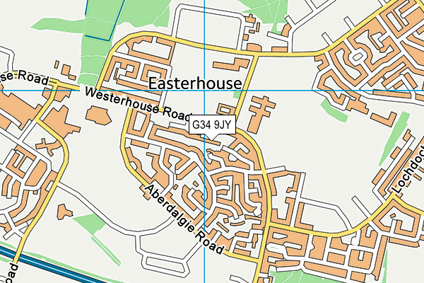 G34 9JY map - OS VectorMap District (Ordnance Survey)