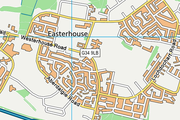 G34 9LB map - OS VectorMap District (Ordnance Survey)