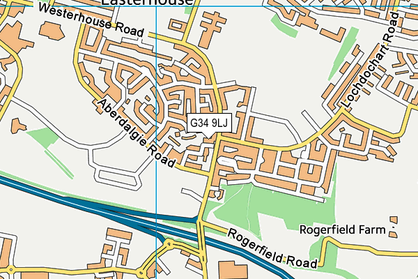 G34 9LJ map - OS VectorMap District (Ordnance Survey)