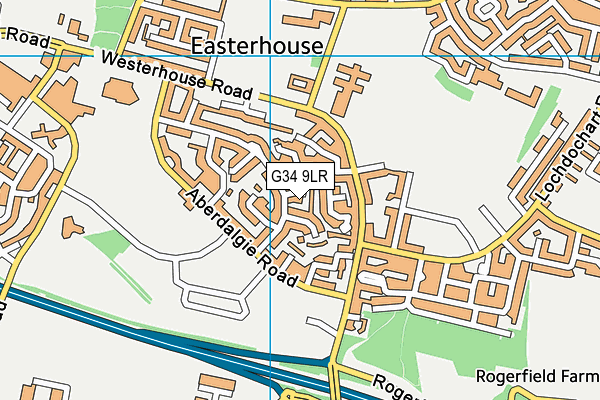 G34 9LR map - OS VectorMap District (Ordnance Survey)