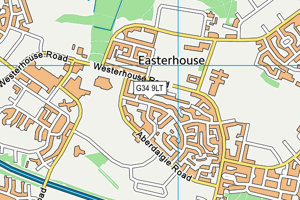 G34 9LT map - OS VectorMap District (Ordnance Survey)