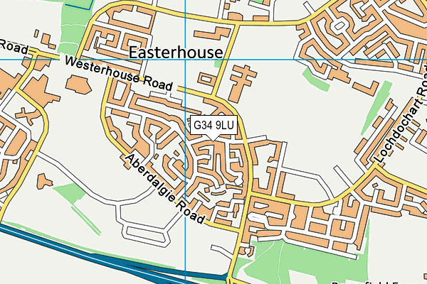 G34 9LU map - OS VectorMap District (Ordnance Survey)