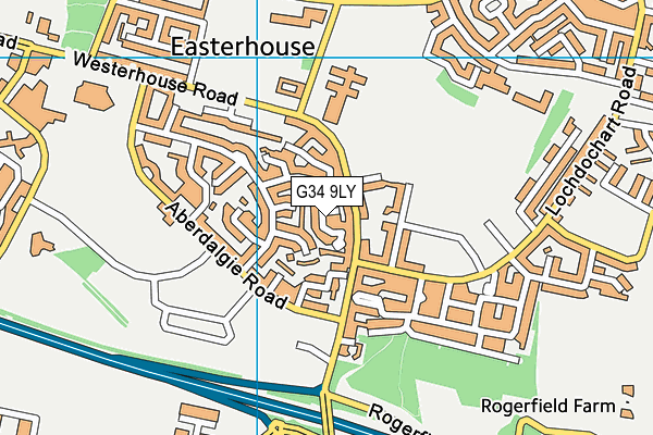 G34 9LY map - OS VectorMap District (Ordnance Survey)