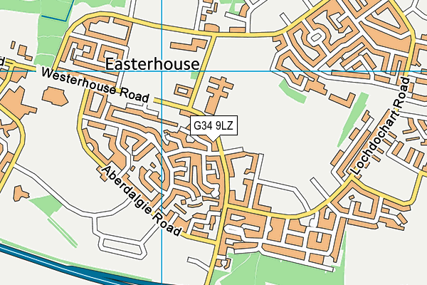 G34 9LZ map - OS VectorMap District (Ordnance Survey)