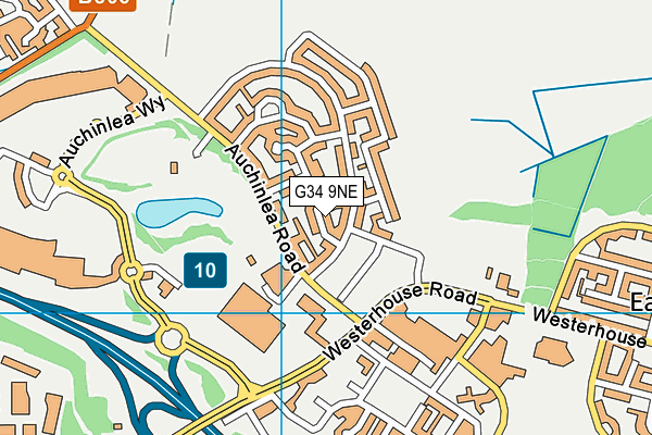 G34 9NE map - OS VectorMap District (Ordnance Survey)