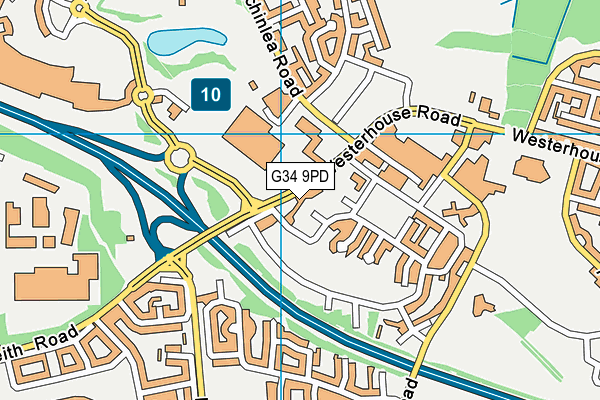G34 9PD map - OS VectorMap District (Ordnance Survey)
