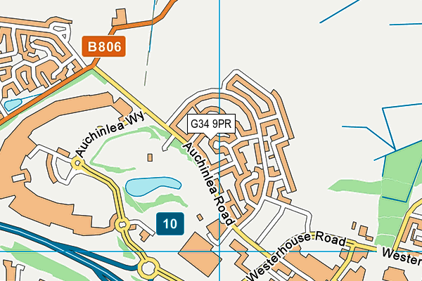 G34 9PR map - OS VectorMap District (Ordnance Survey)