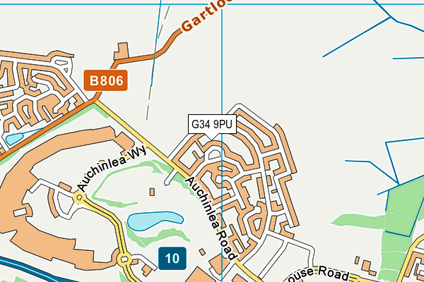 G34 9PU map - OS VectorMap District (Ordnance Survey)