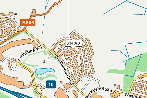 G34 9PX map - OS VectorMap District (Ordnance Survey)