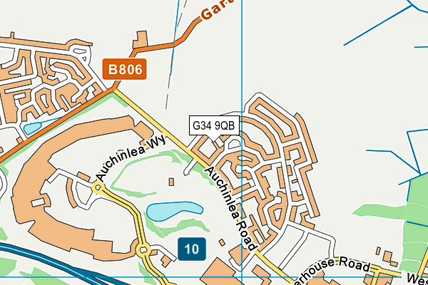 G34 9QB map - OS VectorMap District (Ordnance Survey)