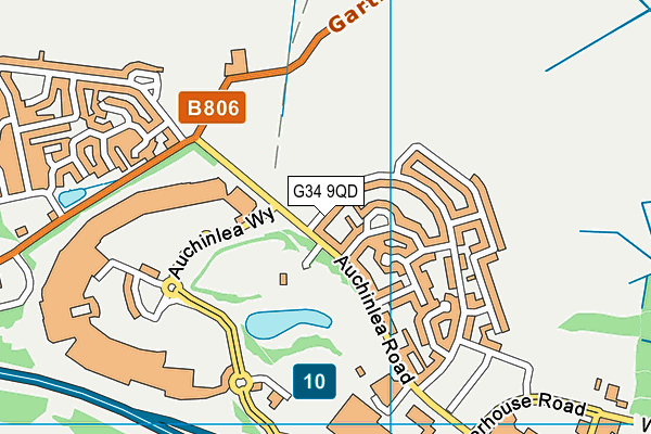G34 9QD map - OS VectorMap District (Ordnance Survey)