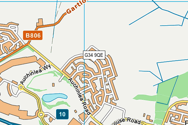 G34 9QE map - OS VectorMap District (Ordnance Survey)