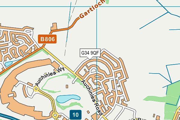 G34 9QF map - OS VectorMap District (Ordnance Survey)