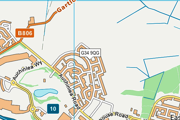 G34 9QG map - OS VectorMap District (Ordnance Survey)