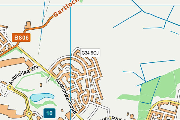 G34 9QJ map - OS VectorMap District (Ordnance Survey)