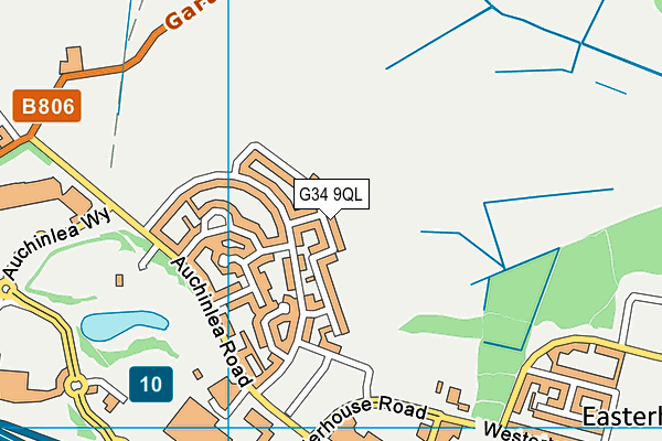 G34 9QL map - OS VectorMap District (Ordnance Survey)