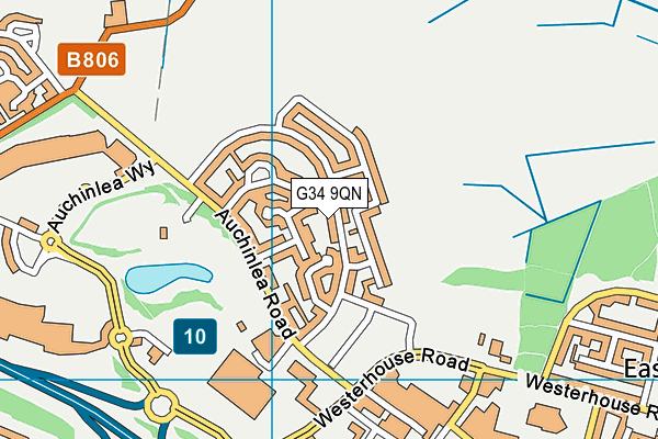 G34 9QN map - OS VectorMap District (Ordnance Survey)