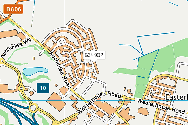 G34 9QP map - OS VectorMap District (Ordnance Survey)