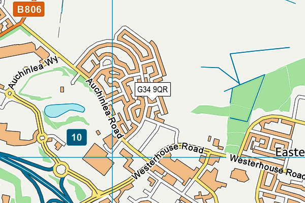 G34 9QR map - OS VectorMap District (Ordnance Survey)