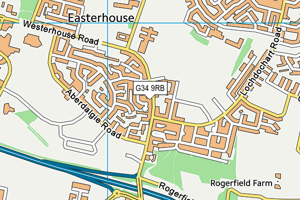 G34 9RB map - OS VectorMap District (Ordnance Survey)