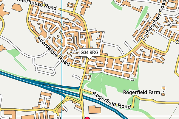 G34 9RG map - OS VectorMap District (Ordnance Survey)