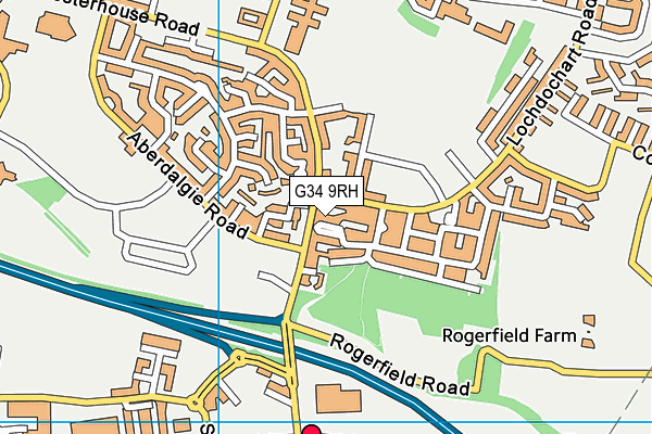 G34 9RH map - OS VectorMap District (Ordnance Survey)