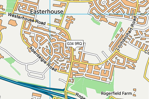 G34 9RQ map - OS VectorMap District (Ordnance Survey)