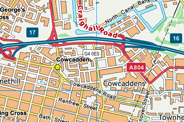 G4 0ES map - OS VectorMap District (Ordnance Survey)