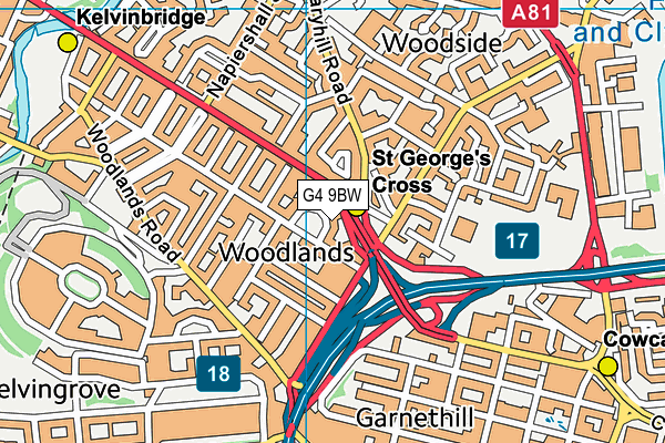 G4 9BW map - OS VectorMap District (Ordnance Survey)