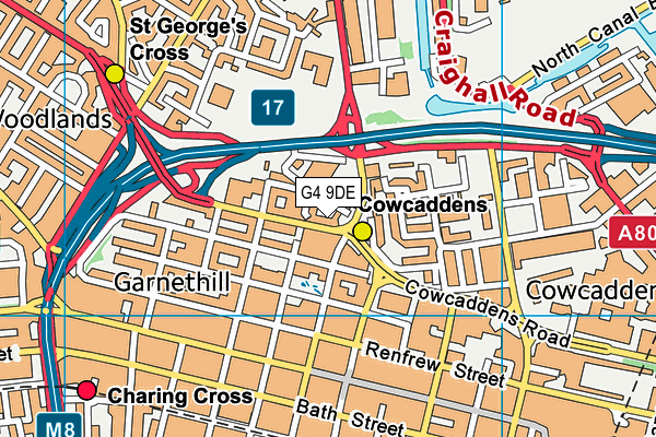 G4 9DE map - OS VectorMap District (Ordnance Survey)