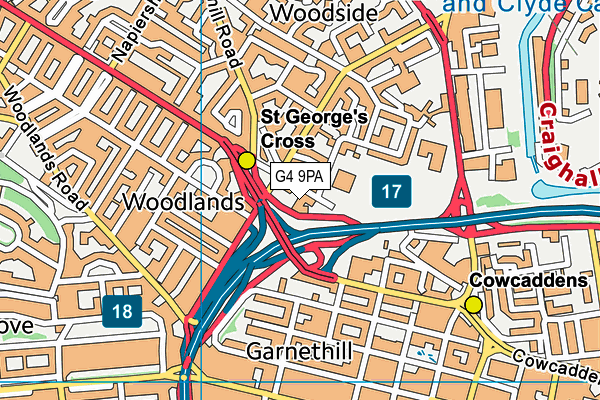 G4 9PA map - OS VectorMap District (Ordnance Survey)