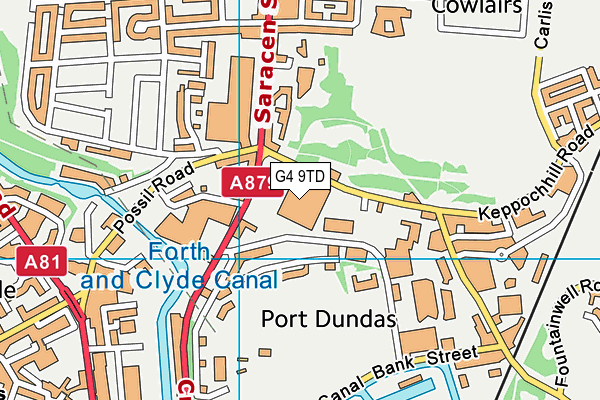 G4 9TD map - OS VectorMap District (Ordnance Survey)