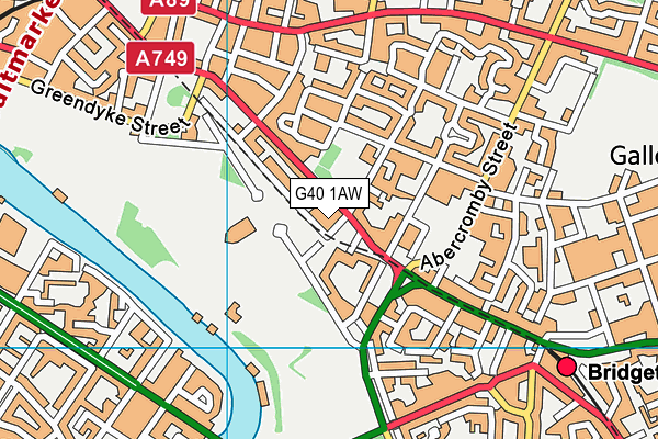 G40 1AW map - OS VectorMap District (Ordnance Survey)