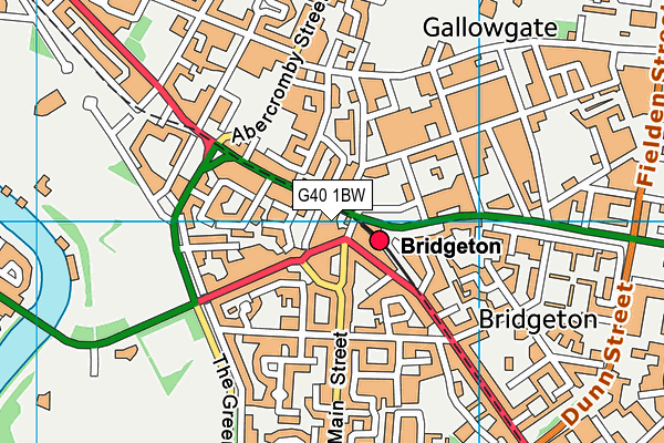 G40 1BW map - OS VectorMap District (Ordnance Survey)