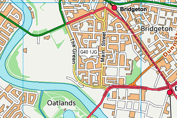 G40 1JG map - OS VectorMap District (Ordnance Survey)