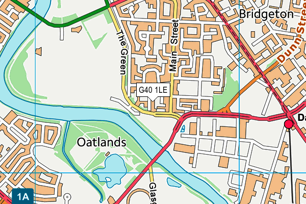 G40 1LE map - OS VectorMap District (Ordnance Survey)