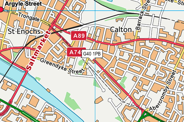 G40 1PB map - OS VectorMap District (Ordnance Survey)