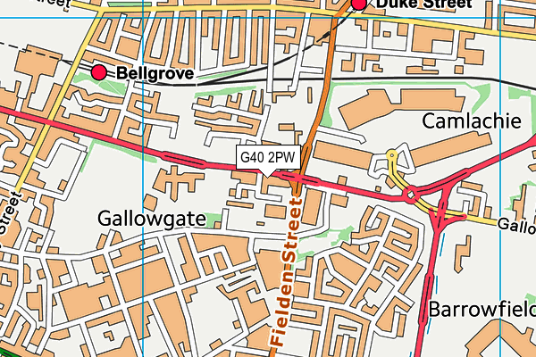 G40 2PW map - OS VectorMap District (Ordnance Survey)