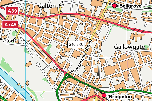 G40 2RU map - OS VectorMap District (Ordnance Survey)