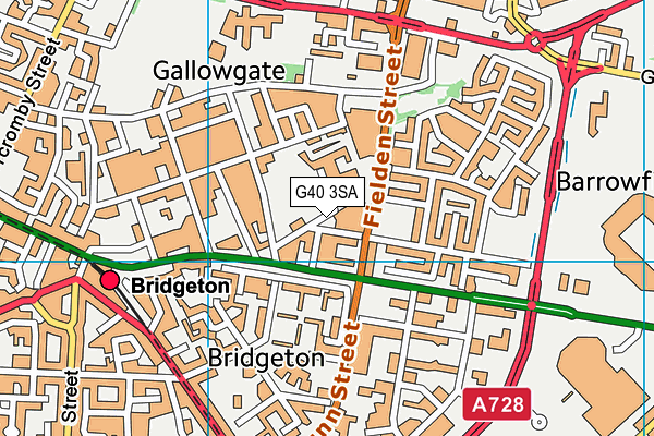 G40 3SA map - OS VectorMap District (Ordnance Survey)